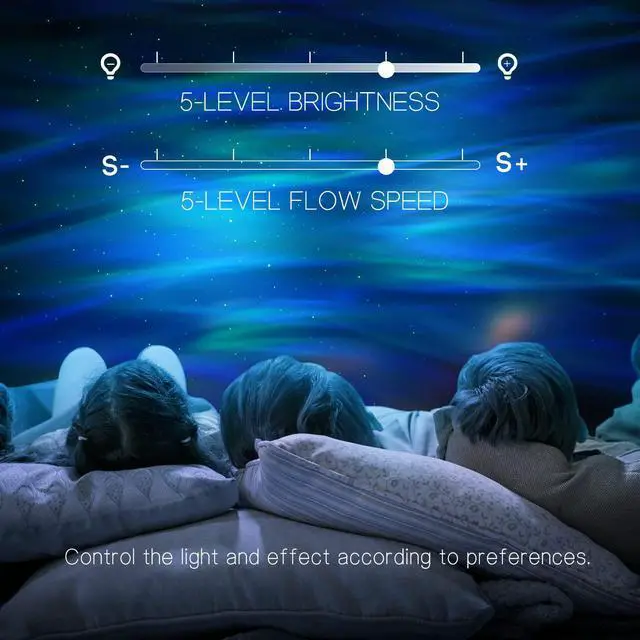 Alt view image 6 of 14 - Northern Galaxy Light Aurora Projector with 33 Light Effects, Night Lights LED Star Projector for Bedroom Nebula Lamp, Remote Control, White Noises, Bluetooth Speaker for Parties(White)
