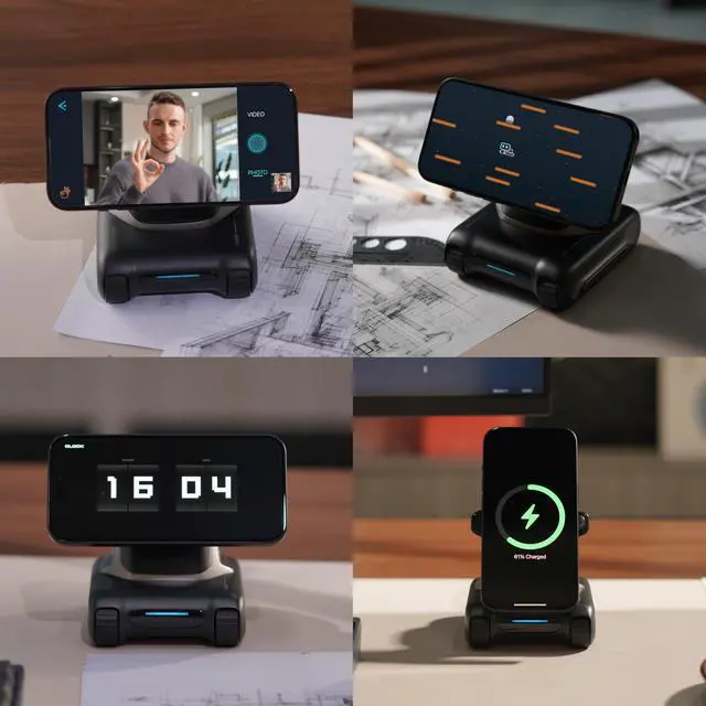 Alt view image 6 of 7 - SOEWIOU AI Desktop Robot Companion,ChatGPT Voice Interaction,Visual Understanding,Personality&Memory,10W Wireless Charging,Tech&Gadget Gift,Electronic pets,Toy,Geek,Desktop Setup