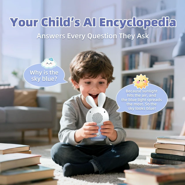 Alt view image 10 of 14 - SOEWIOU AI Toys for Kids, Smart Companion with Real-Time Voice, 4 Agents & 91 Languages, Preloaded 48 Bunny English/50 Stories/66 Music/28 Lullabies/34 Classical Tunes, Bluetooth Speaker