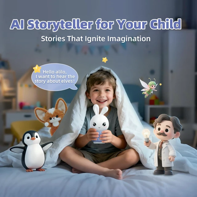 Alt view image 11 of 14 - SOEWIOU AI Toys for Kids, Smart Companion with Real-Time Voice, 4 Agents & 91 Languages, Preloaded 48 Bunny English/50 Stories/66 Music/28 Lullabies/34 Classical Tunes, Bluetooth Speaker