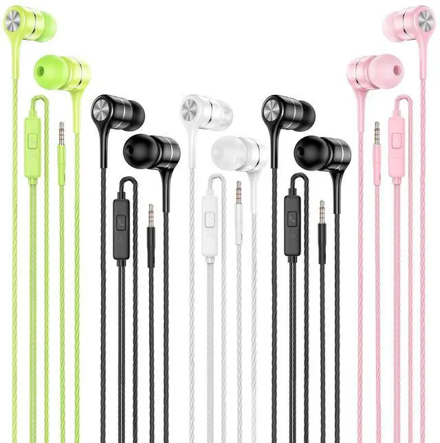 Main image of SOEWIOU Wired Earbuds with Microphone 5 Pack, in-Ear Headphones with Heavy Bass, High Sound Quality Earphones Compatible with iPad, Laptop, MP3, Android Smartphones, Fits All 3.5mm Jack Device