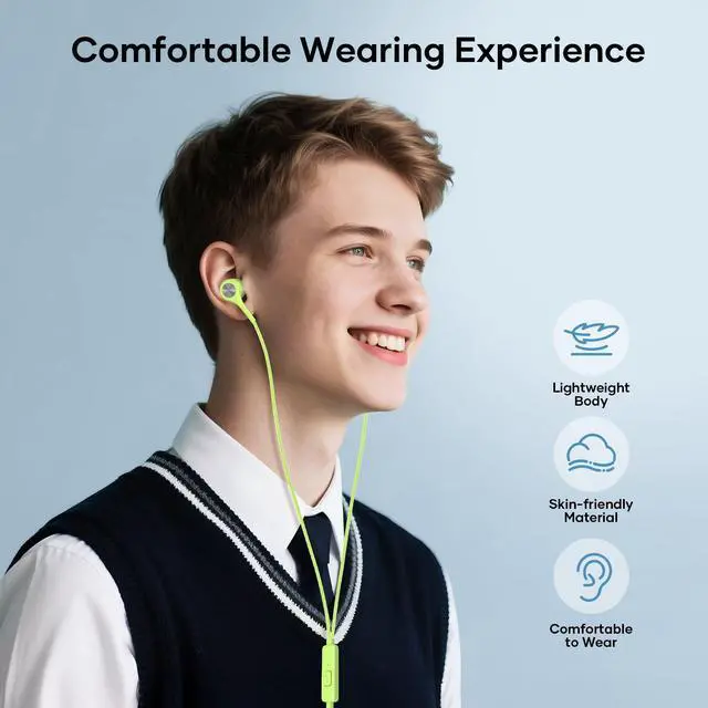 Alt view image 6 of 7 - SOEWIOU Wired Earbuds with Microphone 5 Pack, in-Ear Headphones with Heavy Bass, High Sound Quality Earphones Compatible with iPad, Laptop, MP3, Android Smartphones, Fits All 3.5mm Jack Device