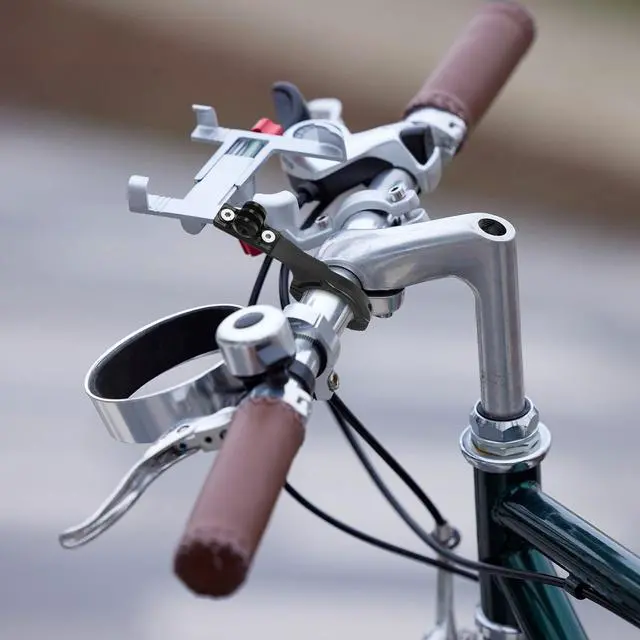 Alt view image 5 of 7 - BEBEMOKO Motorcycle Phone Holder Mount with Adjustable Tripod Stand and O-Shaped Metal Clamp for Biking Accessories and Cycling Mobile Phone Use