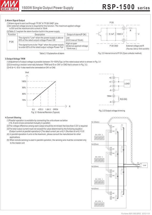Alt view image 5 of 5 - Mean Well RSP-1500-27 Enclosed Switching AC-to-DC Power Supply, Single Output, 27V, 0-56A, 1512W, 3.3" H x 5.0" W x 10.9" L