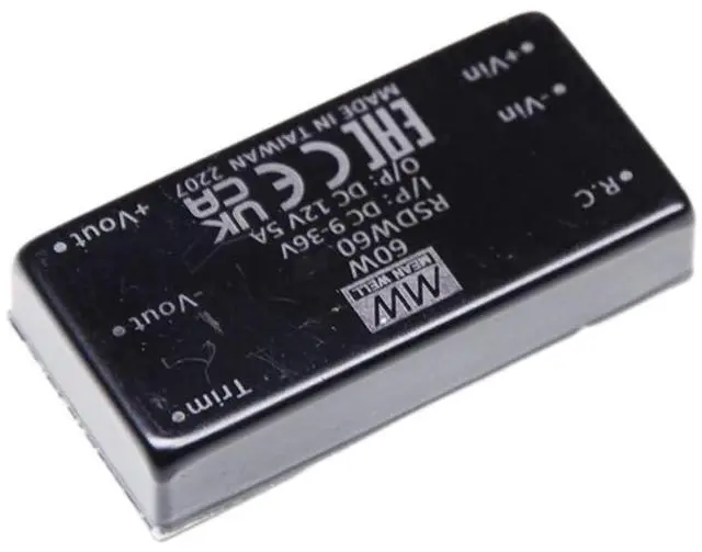 Alt view image 4 of 5 - Mean Well RSDW 60W 12V 5A Power Supply Converter RSDW60F-12 DC-DC 2"×1" Package Single Output Switching Power Supply Driver Transformer