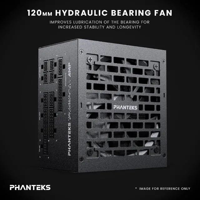 Alt view image 4 of 6 - Phanteks AMP GH 1200W Platinum Power Supply, ATX 3.1 and PCIe 5.1 Platform, Fully Modular Individual Cables, Silent Fanless Mode (Black)
