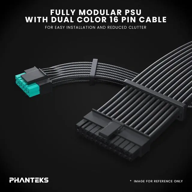 Alt view image 6 of 6 - Phanteks AMP GH 1200W Platinum Power Supply, ATX 3.1 and PCIe 5.1 Platform, Fully Modular Individual Cables, Silent Fanless Mode (Black)