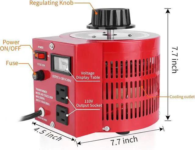 Alt view image 7 of 7 - 20Amp Variable Transformer Auto AC Voltage Regulator Power Supply