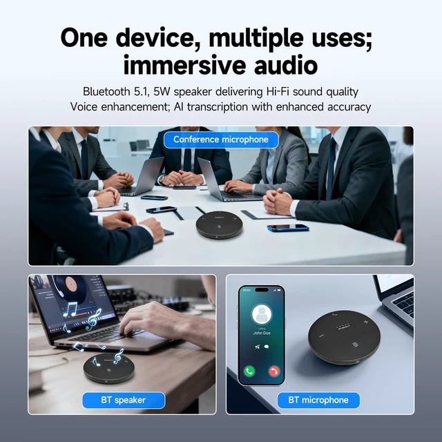 Alt view image 2 of 7 - SVHub Omni2 Conference Speaker, Compatible with Zoom for Home Office