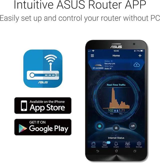 Alt view image 4 of 7 - ASUS RT-AX3000S Dual Band WiFi 6 Extendable Router, Instant Guard, Parental Control Scheduling, Built-in VPN, AiMesh Compatible