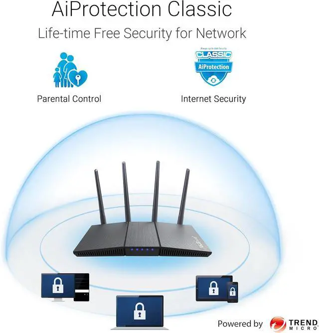 Alt view image 5 of 7 - ASUS RT-AX3000S Dual Band WiFi 6 Extendable Router, Instant Guard, Parental Control Scheduling, Built-in VPN, AiMesh Compatible