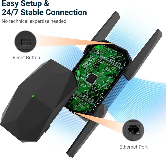 Alt view image 5 of 6 - WiFi 6 Range Extender AX3000 Dual-Band with Gigabit Ethernet Port