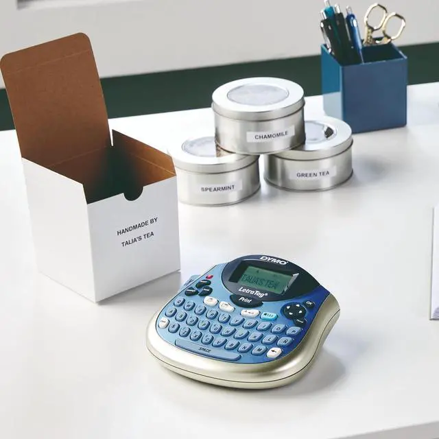 Alt view image 4 of 6 - DYMO LetraTag Bundle, Handheld 100T Printer, Portable, QWERTY Keyboard, Includes 13ft Black on White Labels and 13ft Black on Clear Labels - Home Organization, Crafting, Labeling