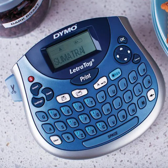 Alt view image 5 of 6 - DYMO LetraTag Bundle, Handheld 100T Printer, Portable, QWERTY Keyboard, Includes 13ft Black on White Labels and 13ft Black on Clear Labels - Home Organization, Crafting, Labeling