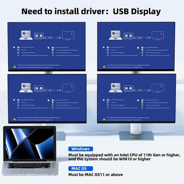 Alt view image 6 of 7 - 4 Monitors KVM Switch 2 Computers 1080P@60Hz,USB 3.0 KVM Switch Quad Monitor for 2 PC Share 4 Monitor and Keyboard Mouse Printer,with Wired Remote and 2 USB Cables,Driver Installation is Required