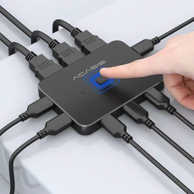 Alt view image 5 of 7 - USB 3.0 Kvm Switch 3 Port 4k 60hz, Button Switcher for 2 Computers Share Monitor Printer Scanner