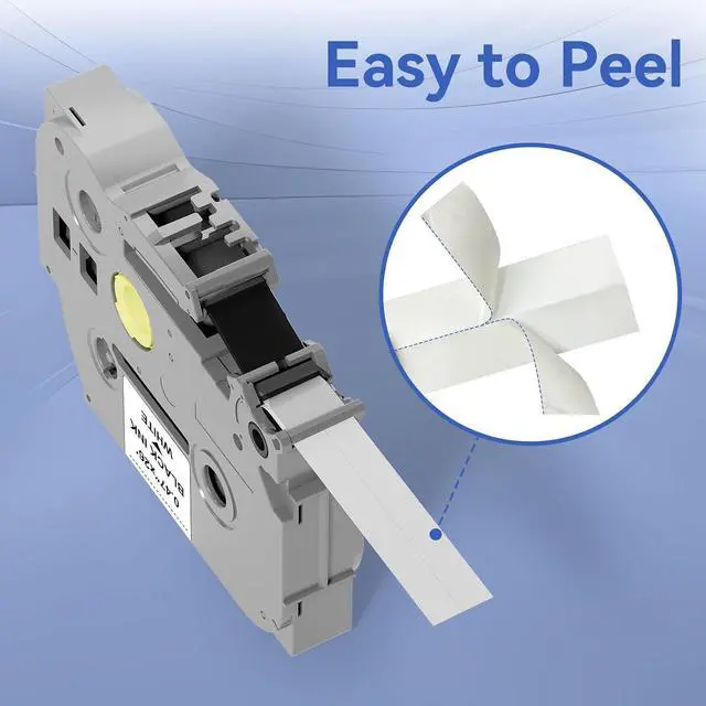 Alt view image 4 of 7 - Replace for Brother Label Maker Tape TZe-231 12mm 0.47 Laminated White Tape Compatible with P-Touch TZ TZe 1/2" Black on White TZE231 for PT-D220 D210 H110 D200 D400 1280 D610BT P710BT Refills