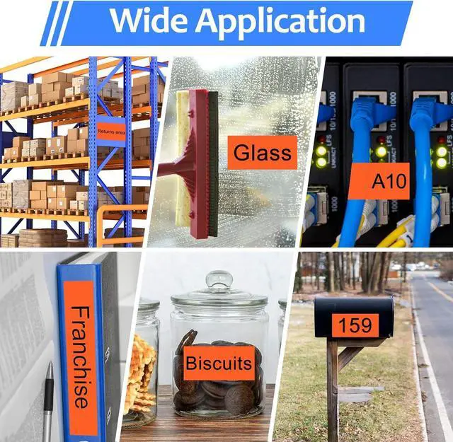 Alt view image 6 of 7 - USUPERINK 10PK Compatible for Brother P-Touch TZe-B51 TZeB51 TZB51 TZ-B51 Black on Fluorescent Orange 24mm 1'' 0.94'' x 16.4ft Laminated Label Tape Work with D600 D600VP P700 P710BT P950NW Label Maker