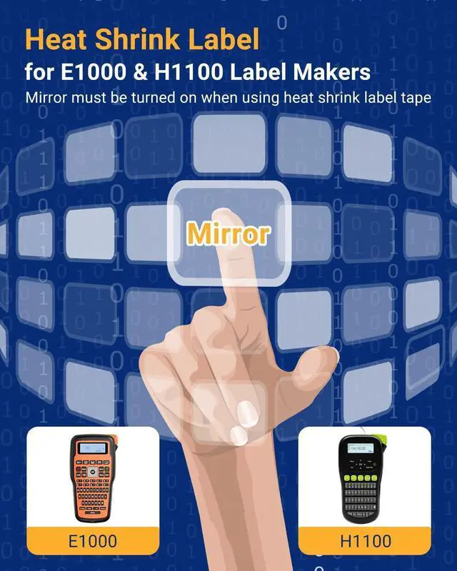 Alt view image 6 of 7 - Vixic Label Maker, Wire Cable Wrap Label Maker with Heat Shrink Tube 8.8mm & Laminated Waterproof Labels, H1100 Handheld Labeler Machine Backlit Screen with Keyboard, Industrial Labelmaker for Network
