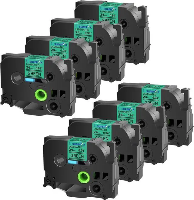 Main image of 8PK Compatible for Brother P-Touch Label Maker Tape TZe-751 TZ-751 TZe751 TZ751 Black on Green 24mm 0.94 inch 1'' x 26.2ft Laminated TZe TZ Label Tape for PT-2730 PT-2730VP PT-3600 PT-7500