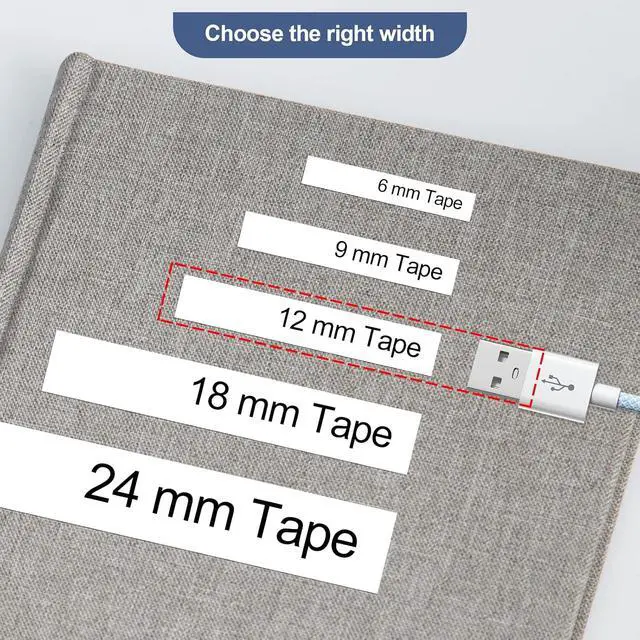 Alt view image 4 of 6 - Unismar 40-Pack Compatible for Brother Black on White 12mm Label Tape