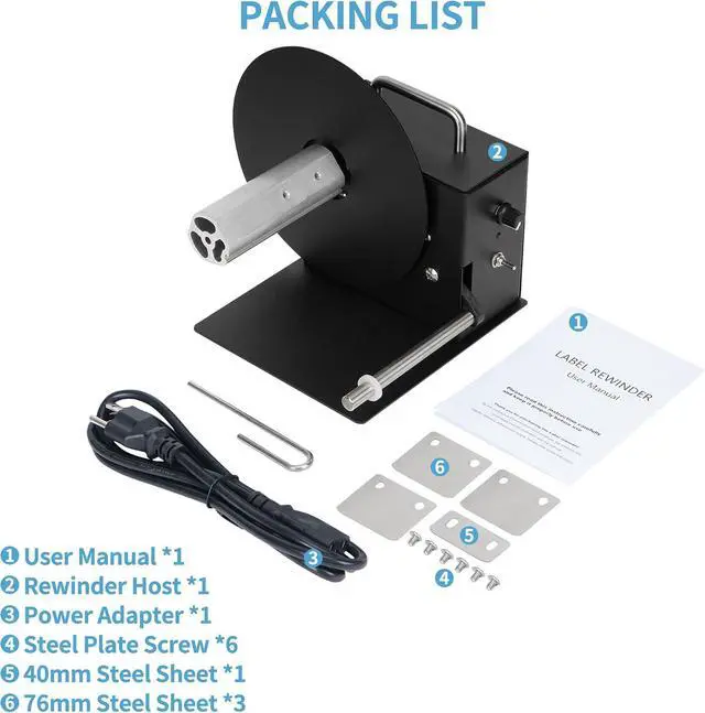 Alt view image 5 of 7 - AIWFL Automatic Label Rewinder R3 Pro 180mm Label Rewinding Machine