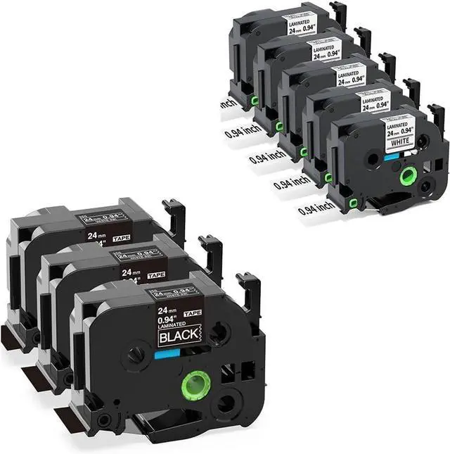 Main image of Label KINGDOM 8 Pack Compatible with P Touch 24mm 0.94/~1 Label Maker Tape TZ-251 Laminated White Refill for PT-D600 PT-D610BT PT-700