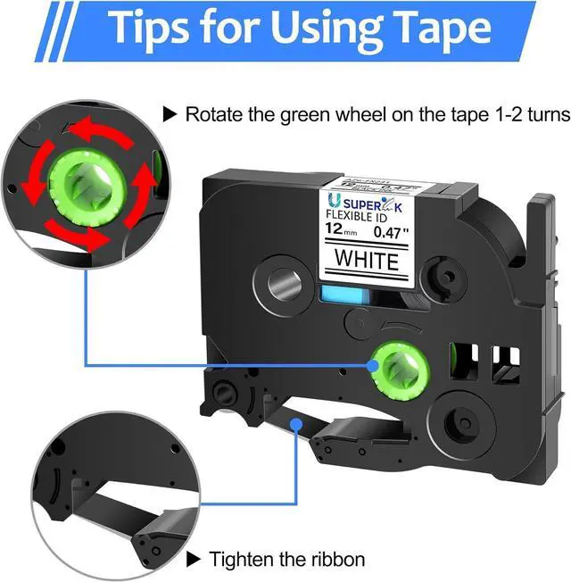 Alt view image 3 of 7 - 40 Pack 12mm 0.47 Laminated White Tape Compatible for Brother P Touch Label Maker Tape TZe-FX231 Flexible-ID 12mm Label TZ-FX231 1/2 Inch TZe TZ Tapes for PT-D210 D200 D220 H100 H110 D400