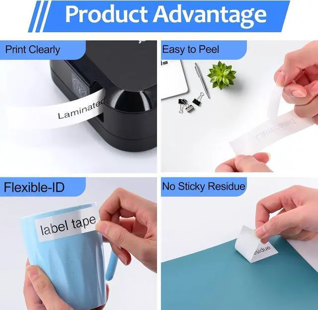 Alt view image 6 of 7 - 40 Pack 12mm 0.47 Laminated White Tape Compatible for Brother P Touch Label Maker Tape TZe-FX231 Flexible-ID 12mm Label TZ-FX231 1/2 Inch TZe TZ Tapes for PT-D210 D200 D220 H100 H110 D400