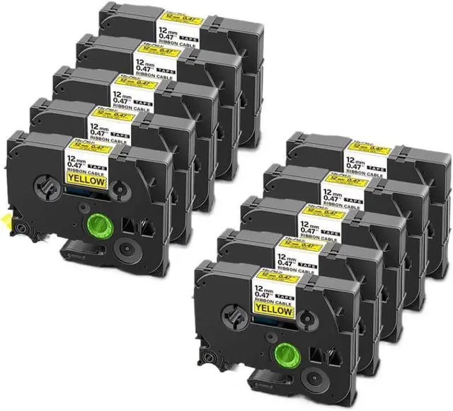 Main image of Flexible Label Tape FX 631 12mm Black On Yellow 10PK Compatible with Label Maker