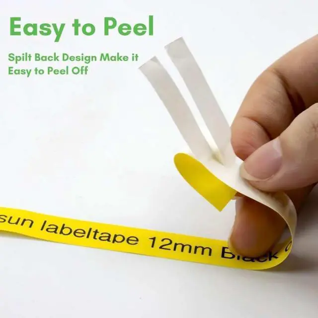 Alt view image 3 of 3 - Flexible Label Tape FX 631 12mm Black On Yellow 10PK Compatible with Label Maker