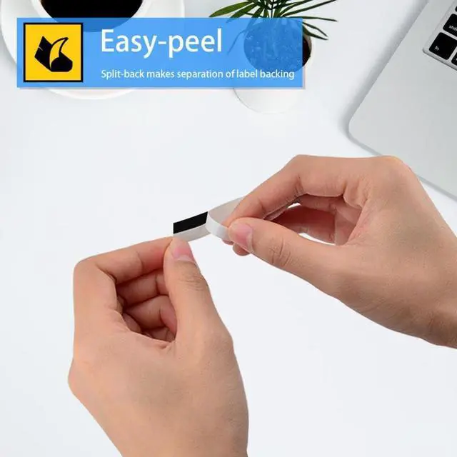 Alt view image 4 of 4 - 10-Pack 12mm White on Black Label Ribbon Compatible with LabelManager 100, 120P, 160, 350D and Other D1 Label Makers