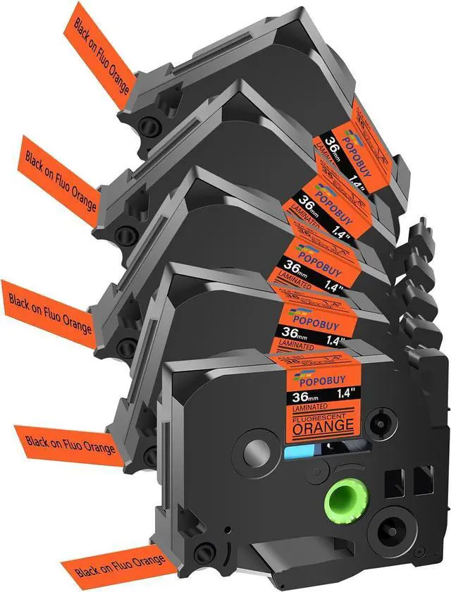 Main image of 36mm 1.4 Laminated Orange Tape Compatible for Brother P-Touch TZB61 TZ-B61 TZe-B61 TZeB61 Black on Orange 1-1/2'' Label Tape for PT530 PT550 PT3600 PTP900W Label Maker, 5 Pack