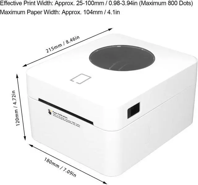 Alt view image 6 of 7 - Compatible with and OS X Systems - Thermal Shipping Label Printer with Bluetooth and USB Connectivity - 4 x 6 in Label Support and 160mm Per S Print Speed - Logistics and