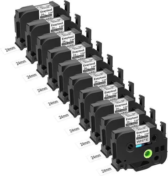 Main image of 10 X Compatible with P-Touch TZe-S251 AZE-S251 TZ-S251 Black on White 24mm 0.94'' Extra Strength Adhesive Laminated Tape Replacement for Ptouch PT-D600 PT-E500 PT-H500 PT-P710BT Label Maker