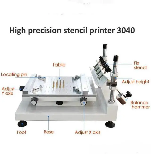 Alt view image 5 of 6 - 3040 Solder Paste Printer, SMT PCB Stencil Printer, Manual Stencil Printer, Height Adjustable, Printing Size 300 * 400mm, Suitable for Advertising Crafts Printing Industry.