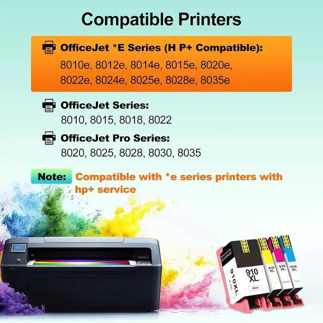Alt view image 2 of 7 - TEINO 910XL Ink Replacement for HP 910 Ink Cartridges Combo Pack(4 Pack)