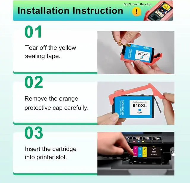 Alt view image 6 of 7 - TEINO 910XL Ink Replacement for HP 910 Ink Cartridges Combo Pack(4 Pack)