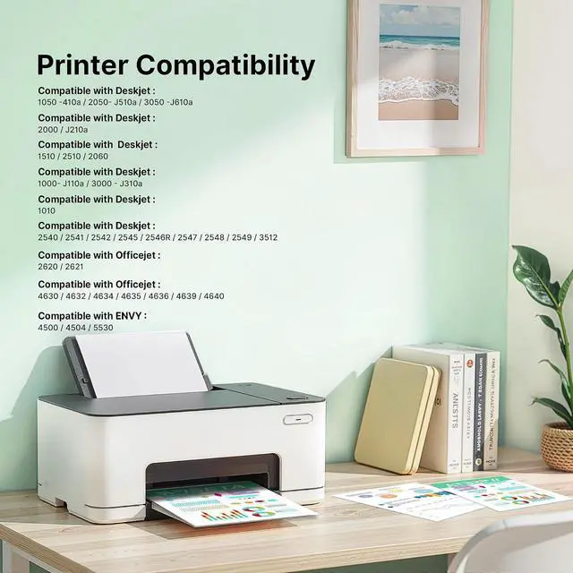 Alt view image 2 of 7 - 61XL Ink Cartridges Black and Color Replacement for HP Ink 61 XL Combo Pack