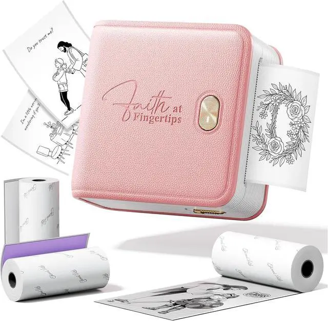 Main image of Pink Bible Study Journaling Supplies, Mini Sticker Printer F21 Kit