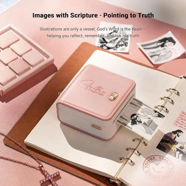 Alt view image 2 of 7 - Pink Bible Study Journaling Supplies, Mini Sticker Printer F21 Kit