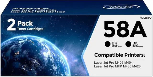 Main image of 58A CF258A Toner Cartridge Black Compatible for HP 58A CF258A High Yield Toner Cartridge for HP LaserJet Pro M404n M404dn MFP M428fdw M428fdn M428dw Printer 2 Pack with Chip
