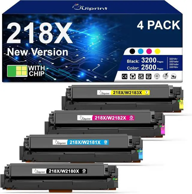 Main image of 218X Toner Cartridges 4 Pack Compatible with HP 218X 218A W2180X W2180A