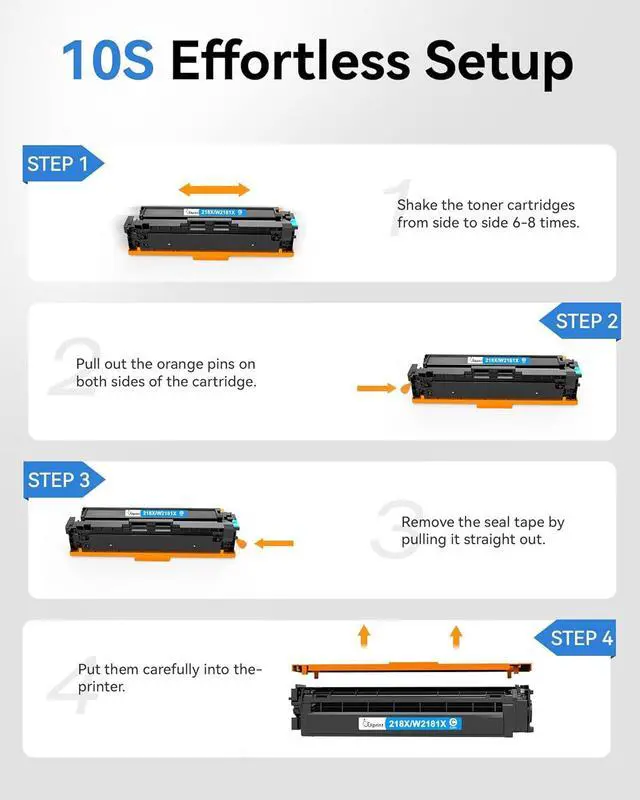 Alt view image 5 of 7 - 218X Toner Cartridges 4 Pack Compatible with HP 218X 218A W2180X W2180A