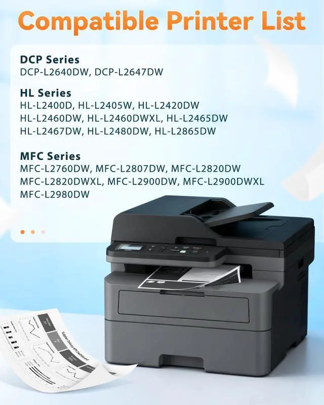 Alt view image 2 of 7 - TN830XL TN 830 TN830 Toner Cartridge Replacement for Brother TN830XL TN 830 TN830 Toner Cartridges for HL-L2460DW DCP-L2640DW HL-L2480DW HL-L2400D HL-L2405W MFC-L2820DW Printer (2 Black)