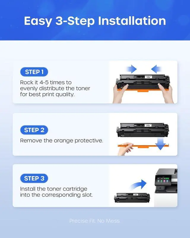 Alt view image 4 of 7 - 218A Toner Cartridge 4 Pack with Chip Replacement for HP 3301fdw 3301sdw