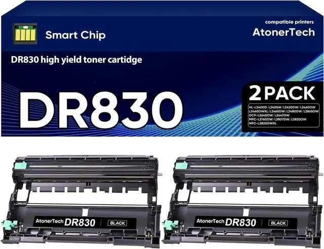 Main image of DR830 Drum Unit Replacement for Brother TN830XL TN830 HL-L2460DW DCP-L2640DW HL-L2480DW HL-L2400D HL-L2405W MFC-L2820DW | Compatible with DR830/DR-830 Imaging Drum (2-Pack, Not Toner)