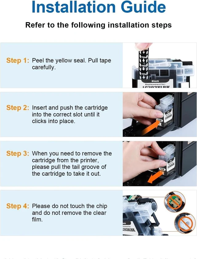 Alt view image 6 of 6 - LC203XL Ink Cartridges Replacement for Brothers Ink LC203XL LC203 Ink Cartridges brothers printer with MFC-J480DW MFC-J880DW MFC-J4420DW MFC-J680DW MFC-J885DW (2 Black, 1 Cyan, 1 Magenta, 1 Yellow)