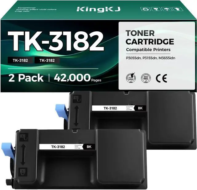 Main image of TK-3182 TK3182 Toner Cartridge Black 2-Pack High Capacity With Chip Replacement for Kyocera TK-3182 1T02T70USV Compatible with ECOSYS P3055dn P3155dn M3655idn Laser Printer Kit,21,000 Pages Monochrome