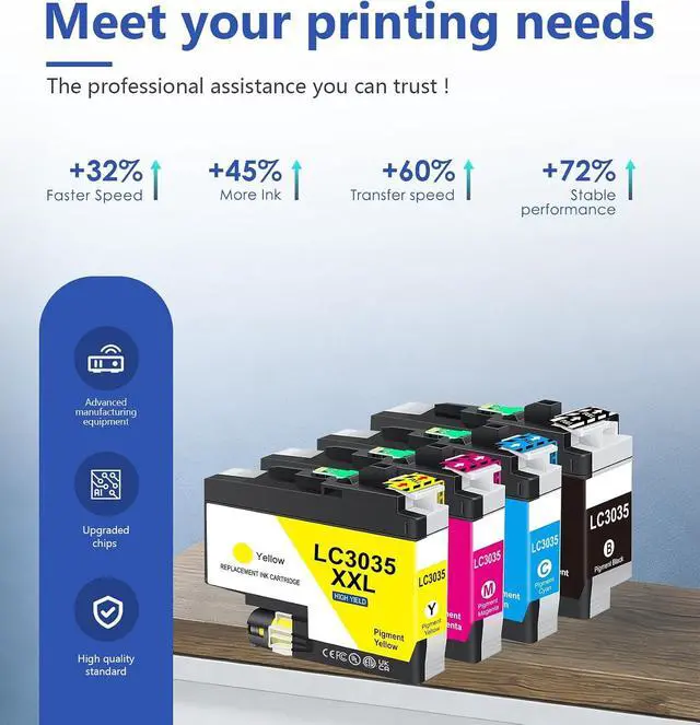 Alt view image 4 of 7 - LC3035XXL Ink Cartridges High Yield 4 Pack BK/C/M/Y Ink